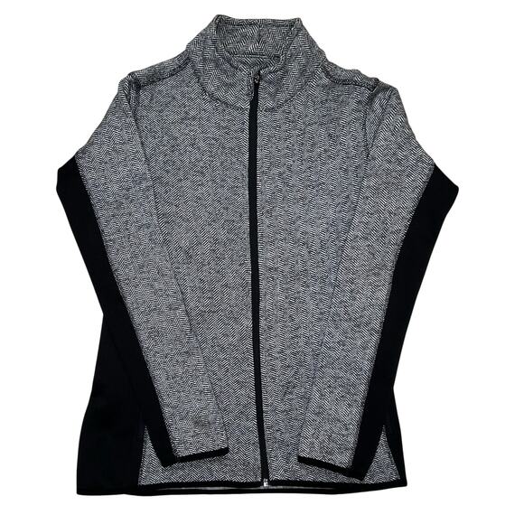 Marc NY Andew Full Zip Jacket Black White Herringbone Womens Size S - Picture 1 of 13